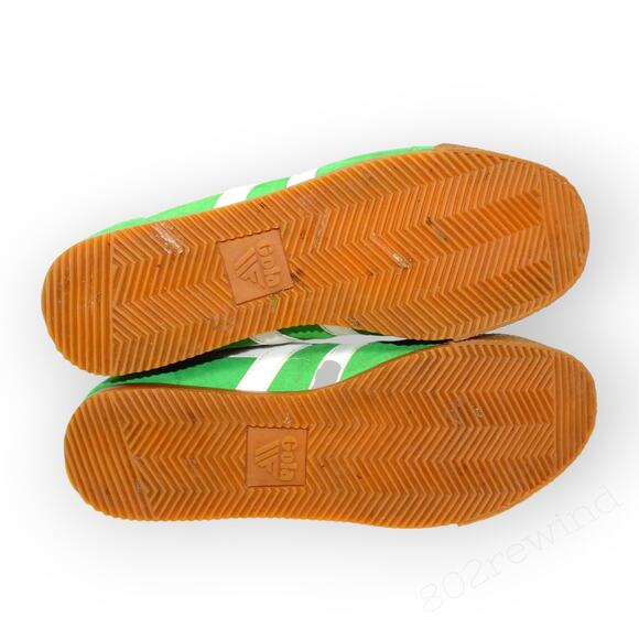 EU 43 Gola Harrier Premium Suede Retro Trainer Sneaker KellyGreen GumSole - Picture 8 of 12